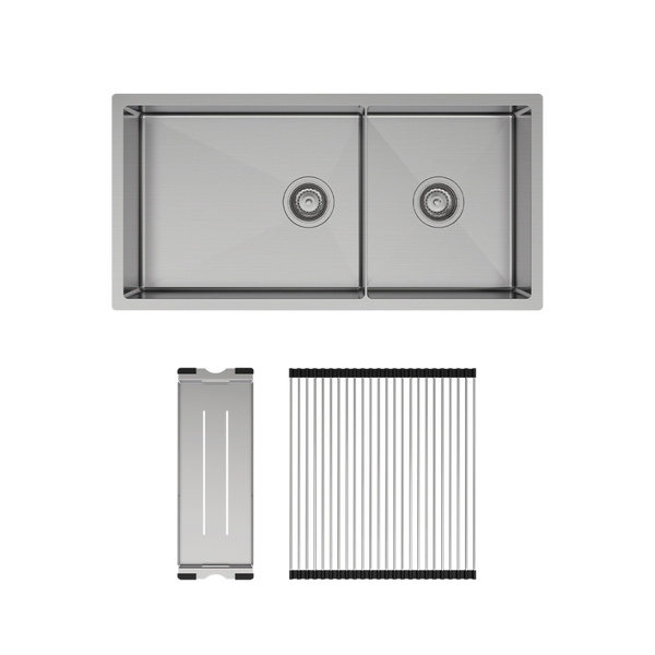 Fienza Hana 40L/27L Double Kitchen Sink Kit Stainless Steel