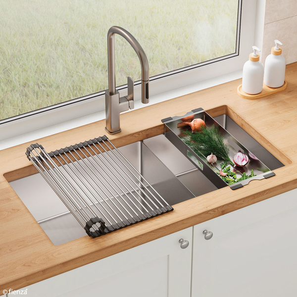 Fienza Hana 40L/27L Double Kitchen Sink Kit Stainless Steel