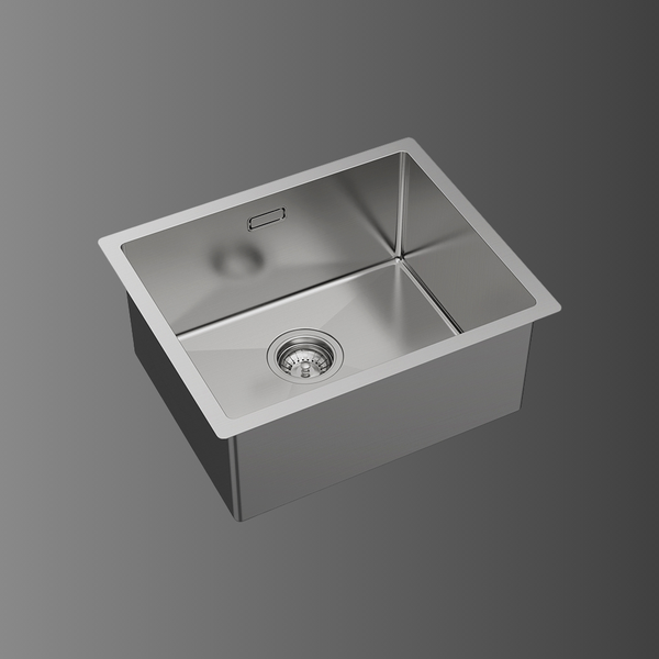 Fienza Hana 39L Laundry Sink with Overflow Brushed Stainless Steel