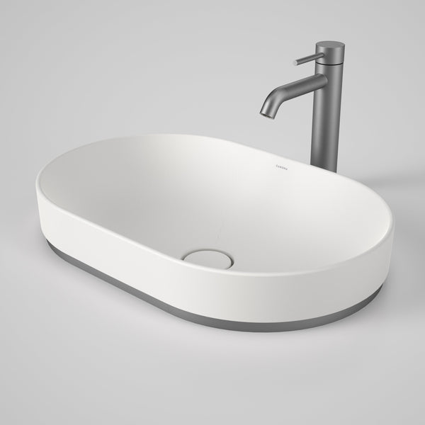 Caroma Liano II 530mm Pill Basin Dress Ring Brushed Gunmetal