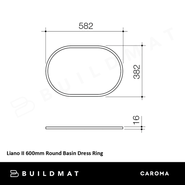 Caroma Liano II 600mm Pill Dress Ring Brushed Bronze