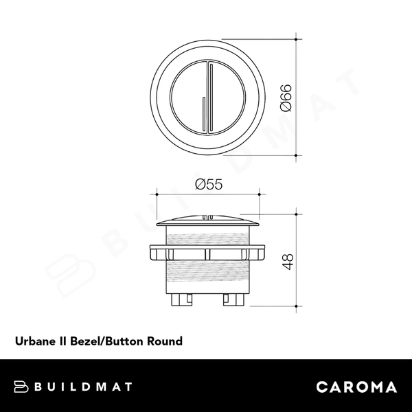 Caroma Urbane II Bezel/Button Round Brushed Bronze