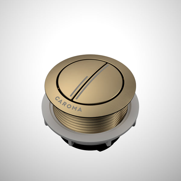 Caroma Urbane II Wall Faced Close Coupled Flush Button Brushed Brass