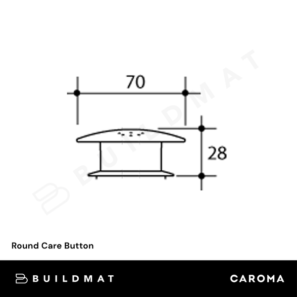 Caroma Round Care Button Chrome