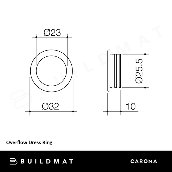 Caroma Overflow Dress Ring Brushed Brass
