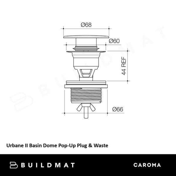 Caroma Urbane II Basin Dome Pop-Up Plug & Waste Brushed Bronze