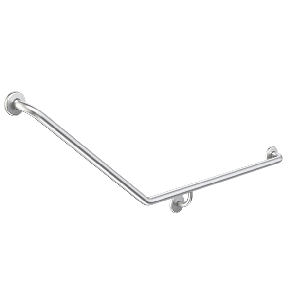 Caroma Care Support Grab Rail 140 Degree Angled 870x700 Right Hand Side Stainless Steel