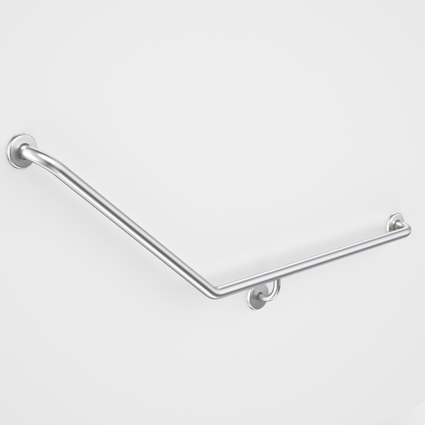 Caroma Care Support Grab Rail 140 Degree Angled 870x700 Right Hand Side Stainless Steel