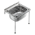 Fienza Cleaners Sink with Floor Legs Kit Stainless Steel
