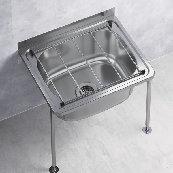 Fienza Cleaners Sink with Floor Legs Kit Stainless Steel
