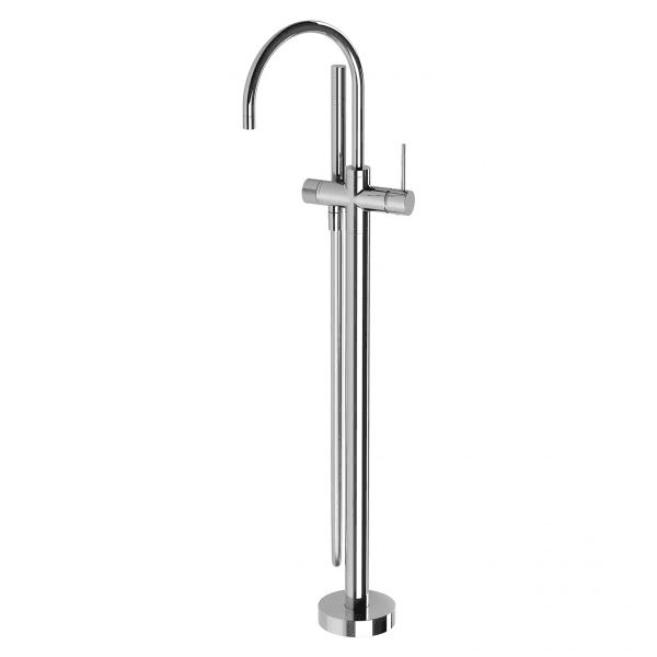 Phoenix Vivid Slimline Floor Mounted Bath Mixer with Hand Shower Chrome