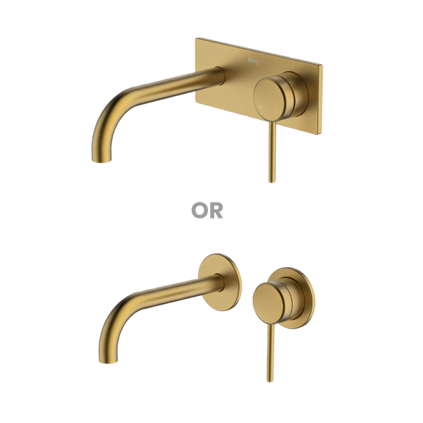 Abey Poco Wall Basin Set 165mm (Trim Kit Only) Brushed Brass Lead Free