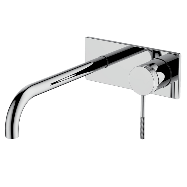 Gareth Ashton Poco Knurled Wall Basin Set 220mm Chrome