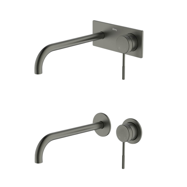 Abey Poco Knurled Wall Basin/Bath Set 220mm (Trim Kit Only) Gunmetal Lead Free
