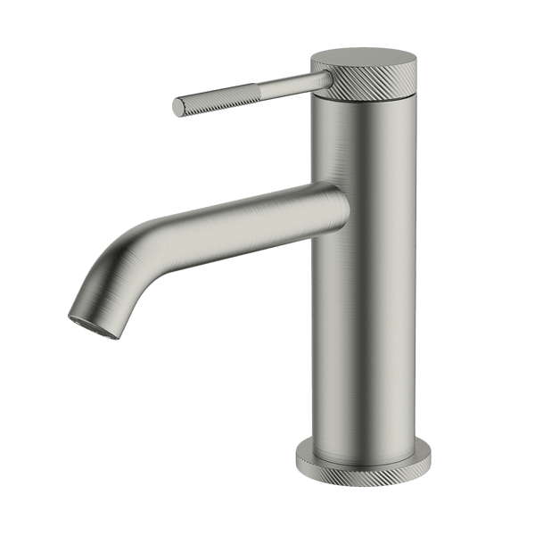 Gareth Ashton Poco Knurled Basin Mixer Brushed Nickel