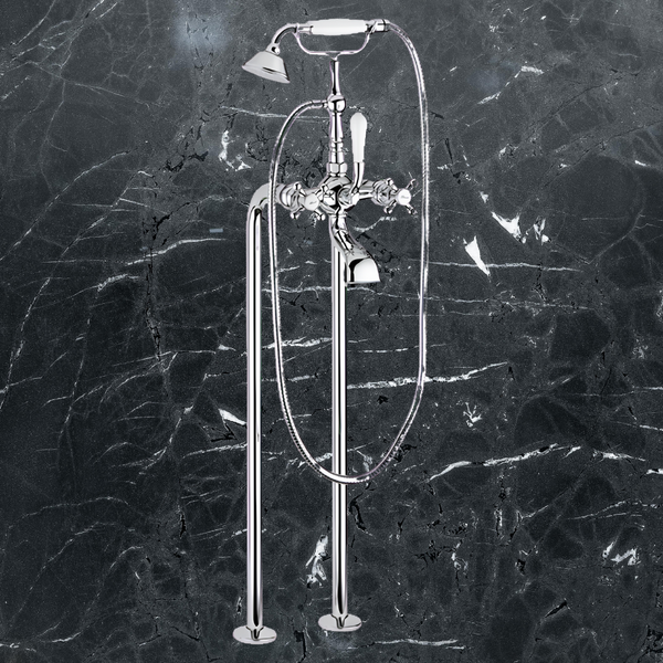 Armando Vicario Provincial Floor Mounted Bath Filler Chrome