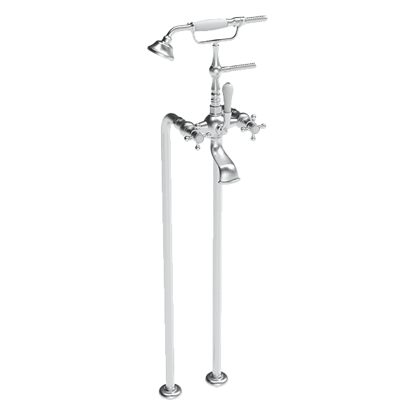 Armando Vicario Provincial Floor Mounted Bath Filler Brushed Nickel