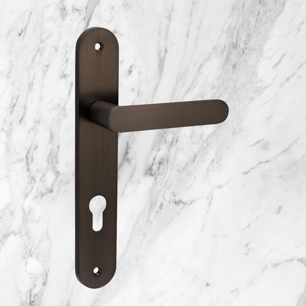 Zanda Duke Longplate Handle Lever Set With Euro Cut Out Ember Bronze
