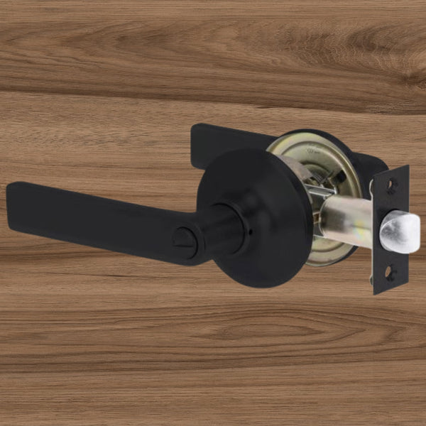 Lockwood Symmetry Privacy Set Lever 3 Element Matte Black
