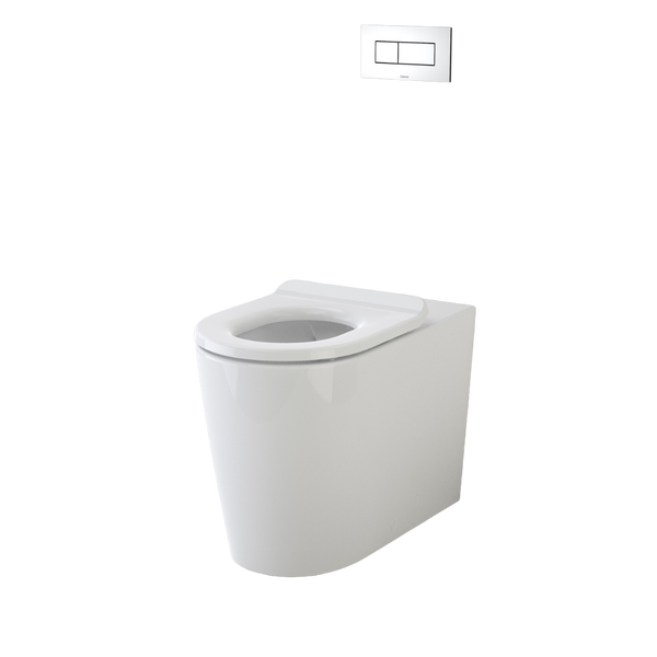 Caroma Liano Cleanflush Invisi Series II Easy Height Wall Faced Suite with Liano Care Single Flap Seat White (with GermGard)