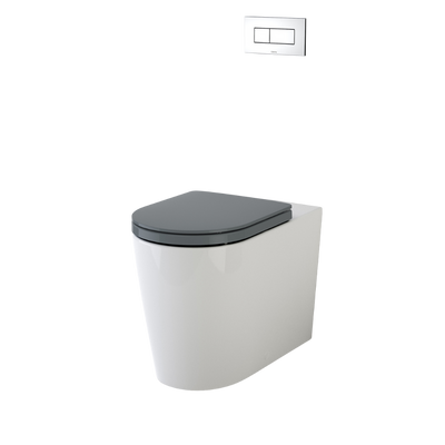 Caroma Liano Cleanflush Invisi Series II Easy Height Wall Faced Suite with Liano Double Flap Seat Anthracite Grey (with GermGard)