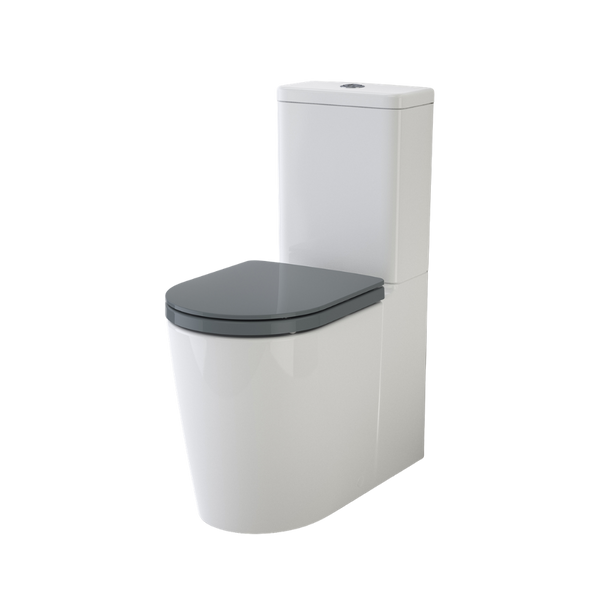 Caroma Liano Cleanflush Easy Height Wall Faced Toilet Suite with Double Flap Seat (with GermGard) Anthracite Grey