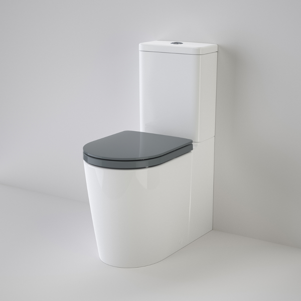 Caroma Liano Cleanflush Easy Height Wall Faced Toilet Suite with Double Flap Seat (with GermGard) Anthracite Grey