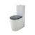 Caroma Liano Cleanflush Easy Height Wall Faced Toilet Suite with Double Flap Seat (with GermGard) Anthracite Grey