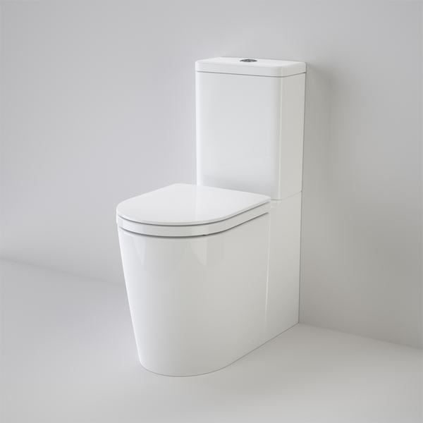 Caroma Liano Cleanflush Easy Height Wall Faced Toilet Suite with Double Flap Seat White