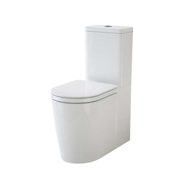 Caroma Liano Cleanflush Easy Height Wall Faced Toilet Suite with Double Flap Seat White
