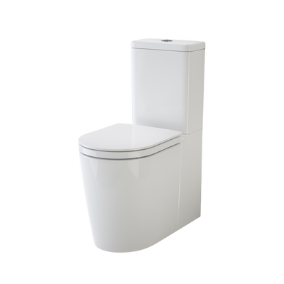 Caroma Liano Cleanflush Easy Height Wall Faced Toilet Suite with Double Flap Seat White