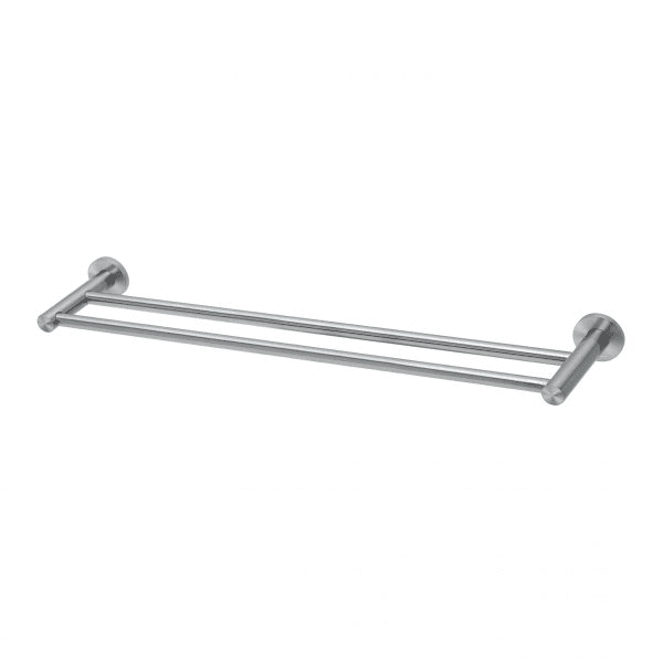 Phoenix Radii SS 316 Double Towel Rail Round Plate 600mm Stainless Steel