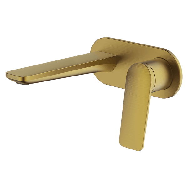 Gareth Ashton Vela Wall Set With 165mm Wall Spout Brushed Brass