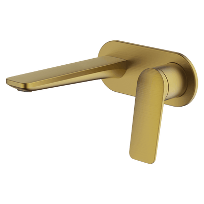 Gareth Ashton Vela Wall Set With 165mm Wall Spout Brushed Brass