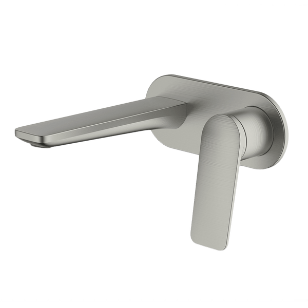 Gareth Ashton Vela Wall Set With 165mm Wall Spout Brushed Nickel