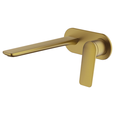 Gareth Ashton Vela Wall Set With 220mm Wall Spout Brushed Brass