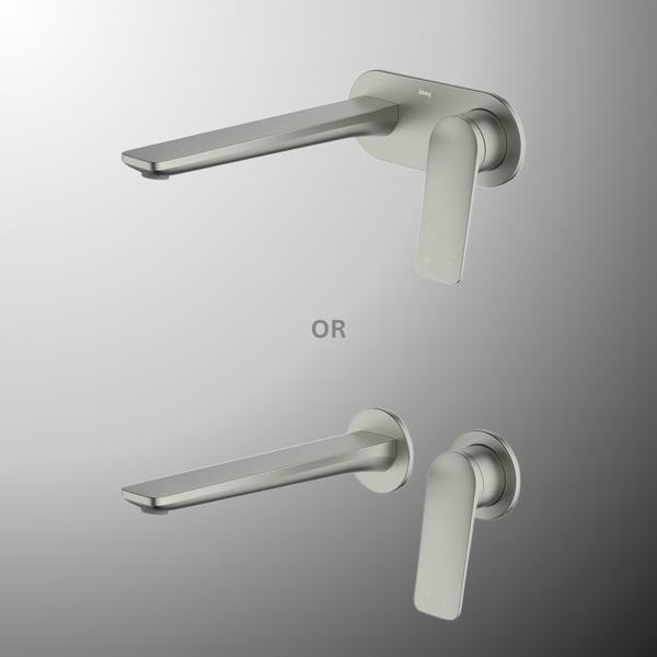 Abey Wall Set with 220mm Wall Spout (Trim Kit Only) Brushed Nickel Lead Free