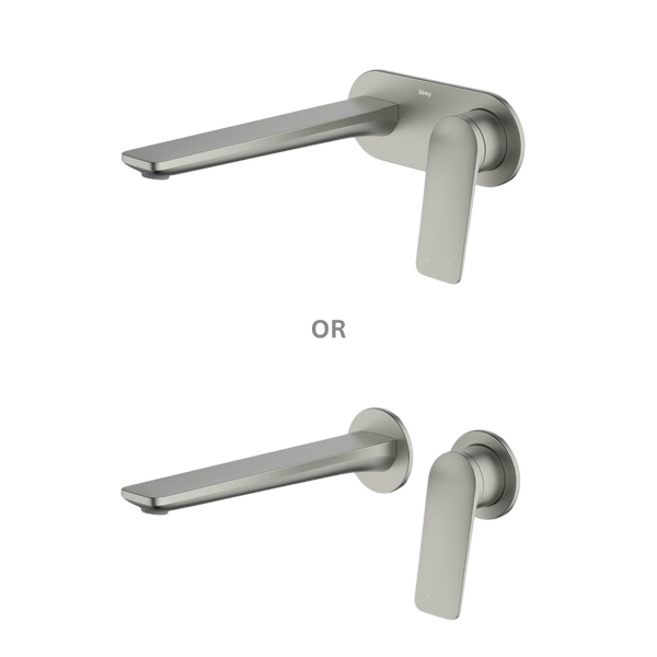 Abey Wall Set with 220mm Wall Spout (Trim Kit Only) Brushed Nickel Lead Free