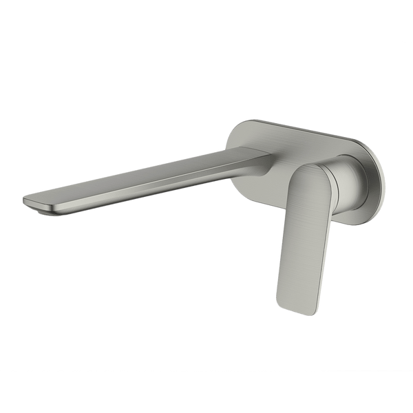 Gareth Ashton Vela Wall Set With 220mm Wall Spout Brushed Nickel