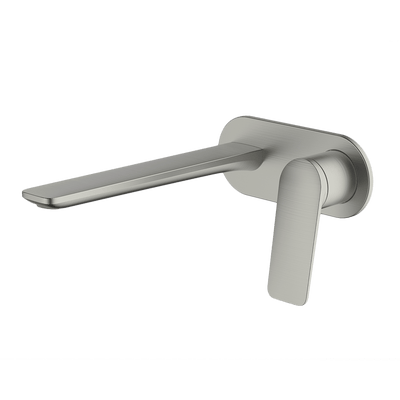 Gareth Ashton Vela Wall Set With 220mm Wall Spout Brushed Nickel