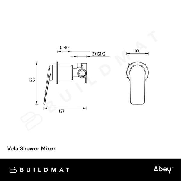 Abey Vela Shower Mixer (Trim Kit Only) Brushed Nickel Lead Free