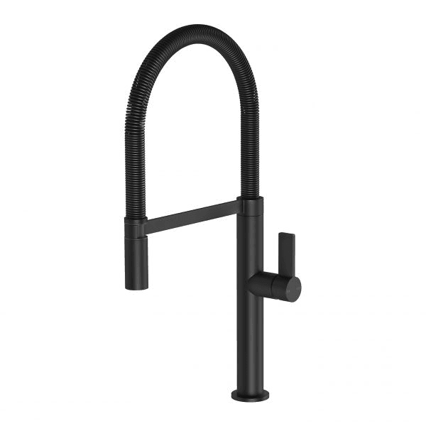 Phoenix Prize Flexible Coil Sink Mixer 220mm Matte Black