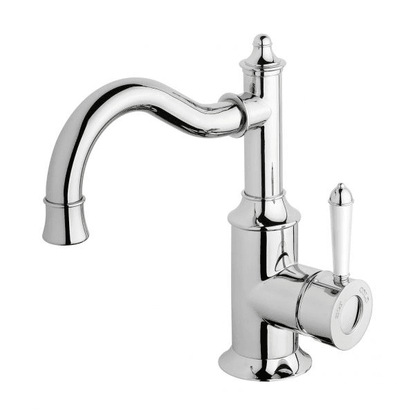 Phoenix Nostalgia Basin Mixer 160mm Shepherds Crook Chrome White