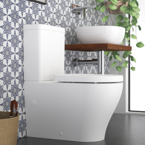 Caroma Luna Wall Faced Toilet Suite (Back Entry) White