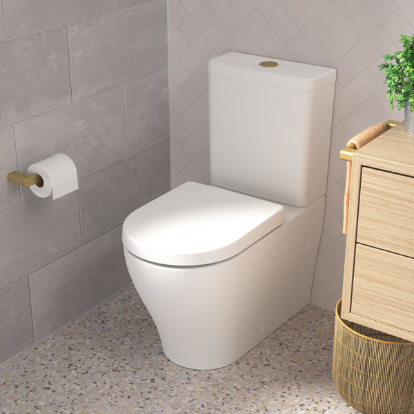 Caroma Luna Cleanflush Rimless BTW Toilet Suite (Bottom Inlet)