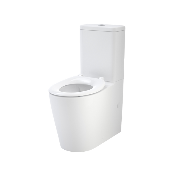 Caroma Care 660 Ambulant Cleanflush Easy Height (Back Entry) Suite with Single Flap Seat White