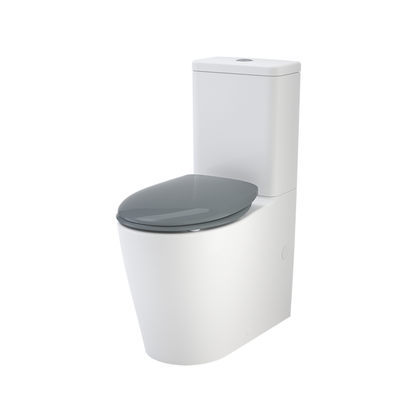 Caroma Care 660 Ambulant Cleanflush Easy Height Bottom Inlet Suite with Double Flap Seat Anthracite Grey