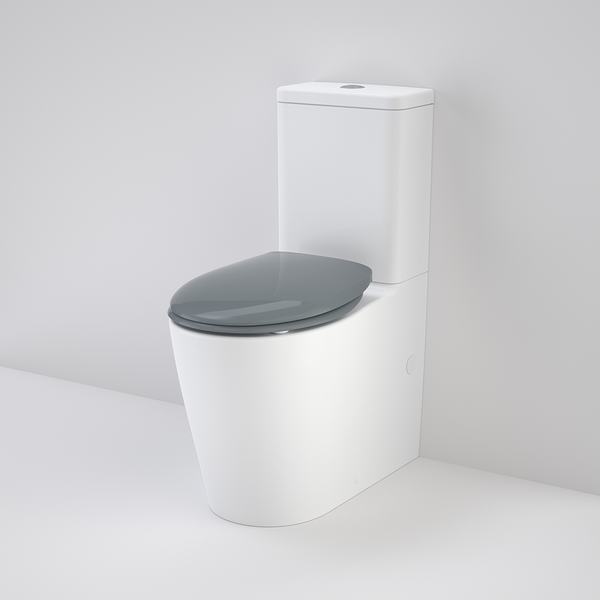Caroma Care 660 Ambulant Cleanflush Easy Height Bottom Inlet Suite with Double Flap Seat Anthracite Grey