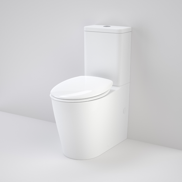 Caroma Care 660 Ambulant Cleanflush Easy Height Bottom Inlet Suite with Double Flap Seat (GermGard) White