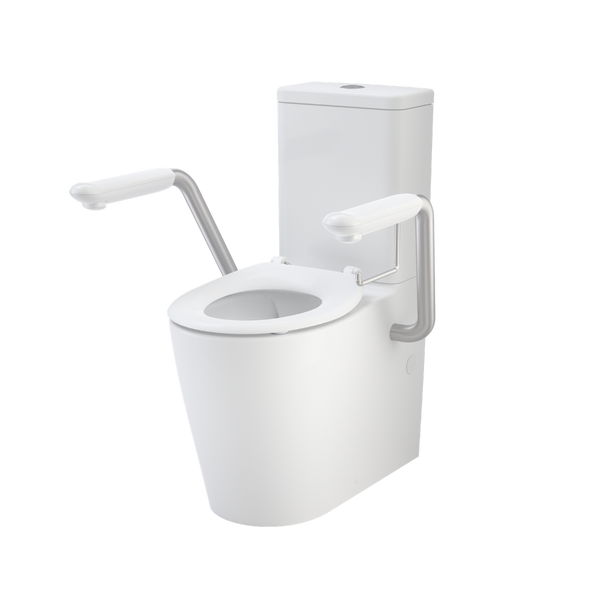 Caroma Care 660 Cleanflush WFCC Easy Height BI Suite with Armrests and Caravelle Single Flap Seat White